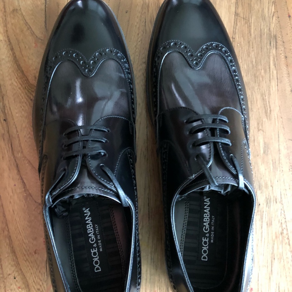 Dolce & Gabbana patent leather US 8.5(black&grey)
